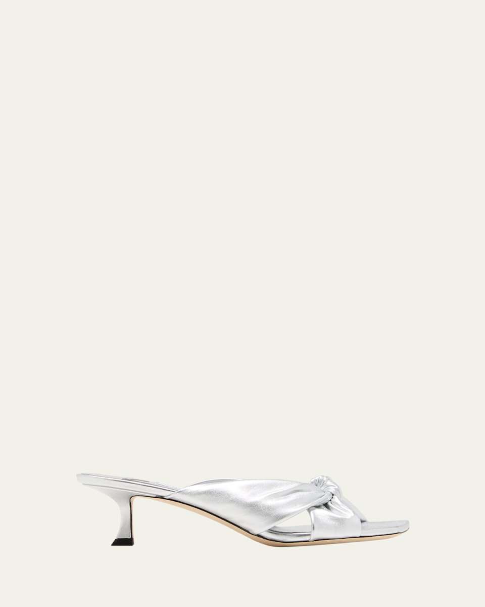 Avenue Metallic Crisscross Slide Sandals